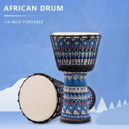 Goatskin Djembe Tambor para adultos e crianças, padrões artísticos coloridos, instrumento musical, grande presente para iniciantes, tambor africano, 8 ", adultos - Image 3