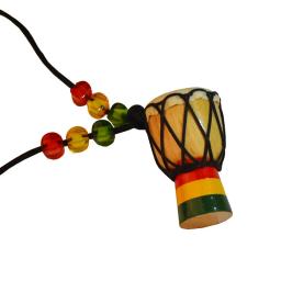 Tambor De Mão De Madeira Africano Com Mini Pingente, Djembe, Colar, Percussão, Clássico - Image 3