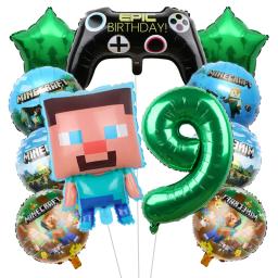 Desenhos animados Meu Mundo Tema Balão Set, Jogos Circundantes, Decoração De Fundo De Festa De Aniversário Infantil, Filme De Alumínio Balões, Presente - Image 6