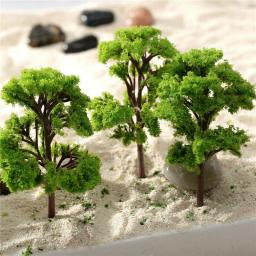 Mini árvores modelo artificiais, árvore miniatura, cenário, decoração de ferrovia, construção, acessórios para paisagem, 10 peças - Image 4