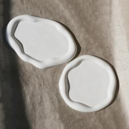 Casa Gesso Artesanato Bandeja Moldes, DIY Concreto Armazenamento De Jóias, Placa Irregular, Molde De Silicone, Presente Artesanal, Decoração De Casa - Image 1