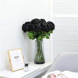Artificial Rose Bouquet para Home Decor, arranjos florais realistas para casamentos, aniversários e mais, 12PCs - Image 2