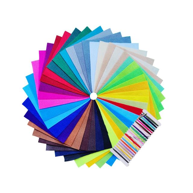 Feltro Artesanal Colorido 20x30cm para Projetos DIY - Pacote com 40 Quadrados Macios e Rígidos