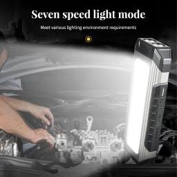 Lanterna LED multifuncional com ímã, USB recarregável, bateria 18650, tocha portátil, luz de trabalho COB, lanterna de acampamento ao ar livre - Image 5