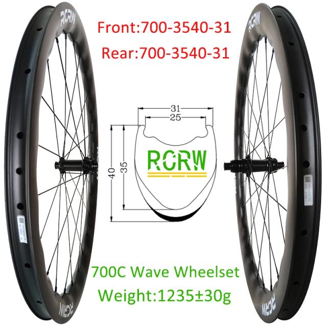 Conjunto de Rodas RCRW Carbono 700C Bloqueio Central Cerâmica 4045mm/4550mm