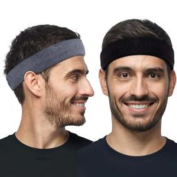 WOSWEIR Algodão Atlético Headband Elástico Sweatbands Basquete Esportes Mulheres Homens Ginásio Fitness Sweat Hair Band Voleibol Tênis - Image 3