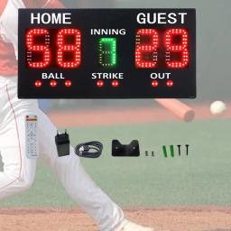 Placar de beisebol digital com controle remoto, Marcador eletrônico, Cerca de competição interna, Marcador para a prática, treinamento - Image 2