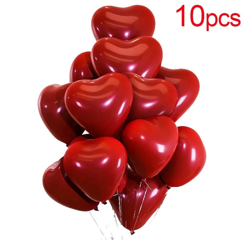 Coração vermelho inflável látex balões, decoração suprimentos, dia dos namorados, festa de casamento, aniversário, atacado, 50 pcs, 10pcs - Image 1