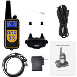 800m coleira de treinamento do cão elétrico à prova dwaterproof água pet controle remoto recarregável treinamento coleira do cão com som vibração choque - Image 2