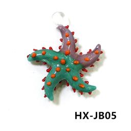 Ornamentos de pingente de vidro de charme de estrela do mar bonitos personalizados Ornamentos coloridos de estrela do mar de vidro para acessórios de fabricação de colar de jóias diy ou decoração de aquário - Image 4