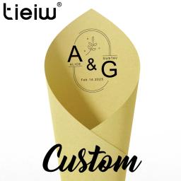 Confete Titular Cones para Casamento e Valentine, Biodegradável Flower Toss Cones, Nomes e Datas Personalizados, Personalizado - Image 5
