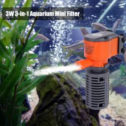 Mini aquário peixe esponja filtro, oxigênio, bomba de ar silenciosa, filtro para todos os pequenos peixes tanque, 3 em 1, 3W, 5W - Image 5