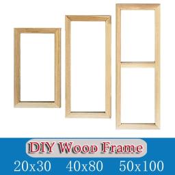 Formas Múltiplas de Combinação Quadros De Madeira Sólida, Tiras De Madeira, Quadro De Pintura De Lona, Decoração De Casa, Poster Photo Frame, DIY, 30x40x100cm - Image 1