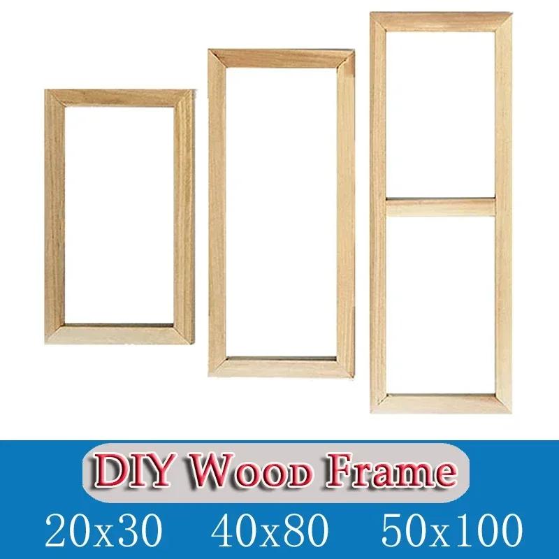 Formas Múltiplas de Combinação Quadros De Madeira Sólida, Tiras De Madeira, Quadro De Pintura De Lona, Decoração De Casa, Poster Photo Frame, DIY, 30x40x100cm - Image 1