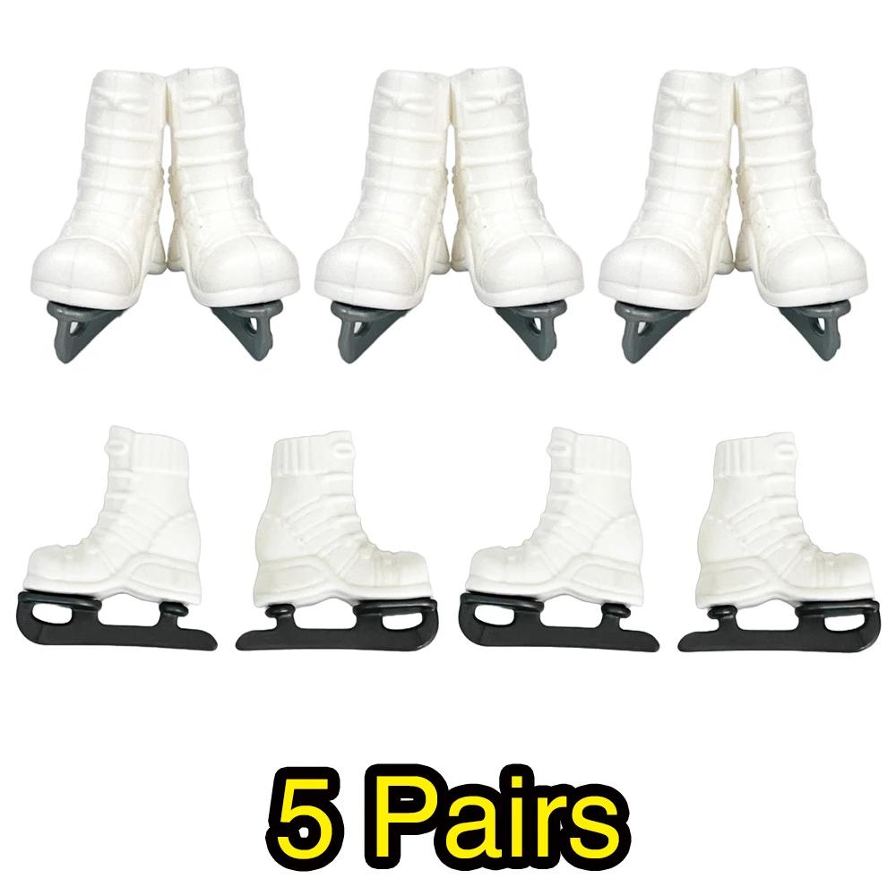 NK-Patins de gelo oficiais para boneca Barbie, sapatos, equipamento de patinação, acessórios Dollhouse, miniaturesToy, 5 pares - Image 1