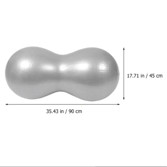 Bola de Ioga Amendoim Anti-Explosão PVC Cinza/Vermelho 45x90cm