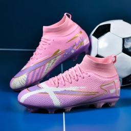Sapatos de futebol profissional para homens e mulheres, calçados esportivos de treinamento de grama unissex, botas de futebol respiráveis, de alta qualidade, venda quente, novas - Image 2