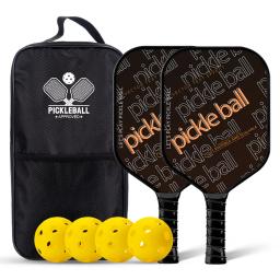 Conjunto de raquete de pickleball premium (fibra de carbono/fio de titânio/kevlar), resistente ao desgaste e durável, compatível com torneio, iniciantes para profissionais - Image 1