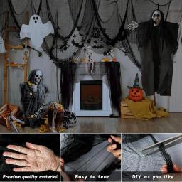 Halloween Horror Scene Gauze Adereços, Decoração da Casa Assombrada, Pano Assustador, Exterior, Interior, Casa, Festa, Terror, 1-10Pcs - Image 5