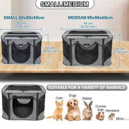 Cercadinho de estimação portátil com saco de transporte, dobrável Dog Play Pen, Exercício Kennel, Tenda para Cachorro, Gato, Coelho, Indoor, Outdoor, Viagem - Image 2