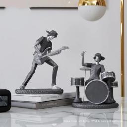 Modern Rock Band Music Character Resina Ornamentos, Escritório Clube Figurinhas, Decoração para Casa, Sala de Estar, Desktop Escultura Acessórios - Image 4