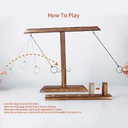 Jogos de Beber para Crianças e Adultos, Ring Toss Games, Fast-paced Handheld Wooden Board Games, Shot Ladder Bundle, Barras ao ar livre - Image 1
