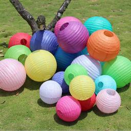 Lanternas de papel de arroz redondas para decoração, bolas lampion para casamento e festa de aniversário, presente artesanal DIY, 10cm-50cm - Image 6