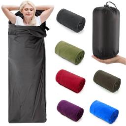 Saco de dormir de lã portátil ultra-leve lençóis de viagem polar para adultos barraca de acampamento ao ar livre cama quente saco de dormir forro - Image 1