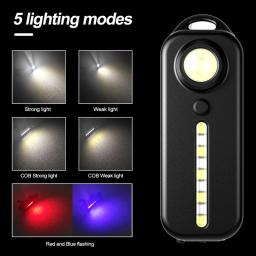 Led vermelho e azul ombro luz da polícia com clipe usb lanternas recarregáveis aviso tocha de segurança bicicleta avisar lanterna - Image 3