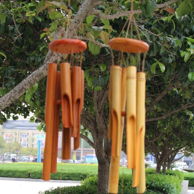 Sinos de Vento de Bambu de 75cm - Artesanato Decorativo para Jardim, Pátio e Meditação Zen