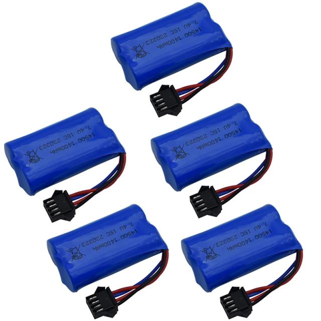 Bateria de Lítio-Ion 7.4V 1400mAh para Brinquedos RC, Carros, Caminhões, Barcos e Drones