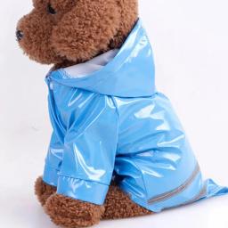 Impermeável reflexivo PU para pet, casaco impermeável para cachorro e gato, roupas com capuz, primavera e verão - Image 4