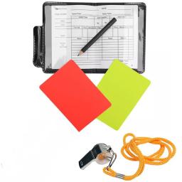 Saco do cartão do árbitro do futebol com pena, cartões vermelhos e amarelos, apito de grande resistência, ferramentas e fontes profissionais do jogo - Image 2