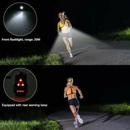 Luz LED impermeável para correr, Tocha de segurança de ciclismo, Luz de advertência, USB Chest Lamp, Lanterna esportiva ao ar livre - Image 4