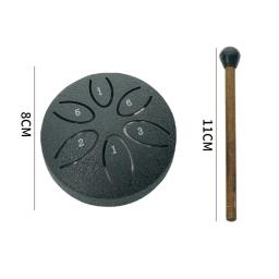 Aço Tongue Drum for Meditation, Mini Handpan Drum, instrumento de percussão, tambor amassado com bainas, Yoga, 3 em, 6 Notas - Image 3