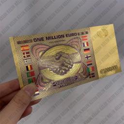 Europeu 1000000 cédula da folha de ouro um milhão de ofícios da moeda da nota do euro para a coleção e presentes - Image 4