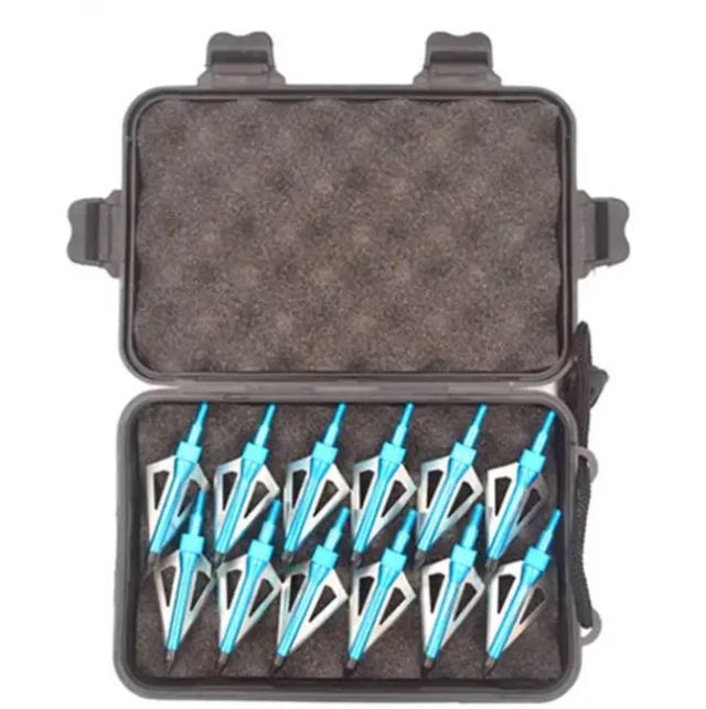 Setas Broadheads de 3 Lâminas Substituíveis para Arco e Besta - Kit de Acessórios de Caça e Tiro ao Alvo com 12 Peças
