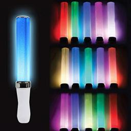 Bateria Powered Fluorescente Light Stick, LED Glow Stick para Concertos Vocais Festas, Casamento, Camping Decoração, 15 cores mudam, 3W, 1Pc - Image 2