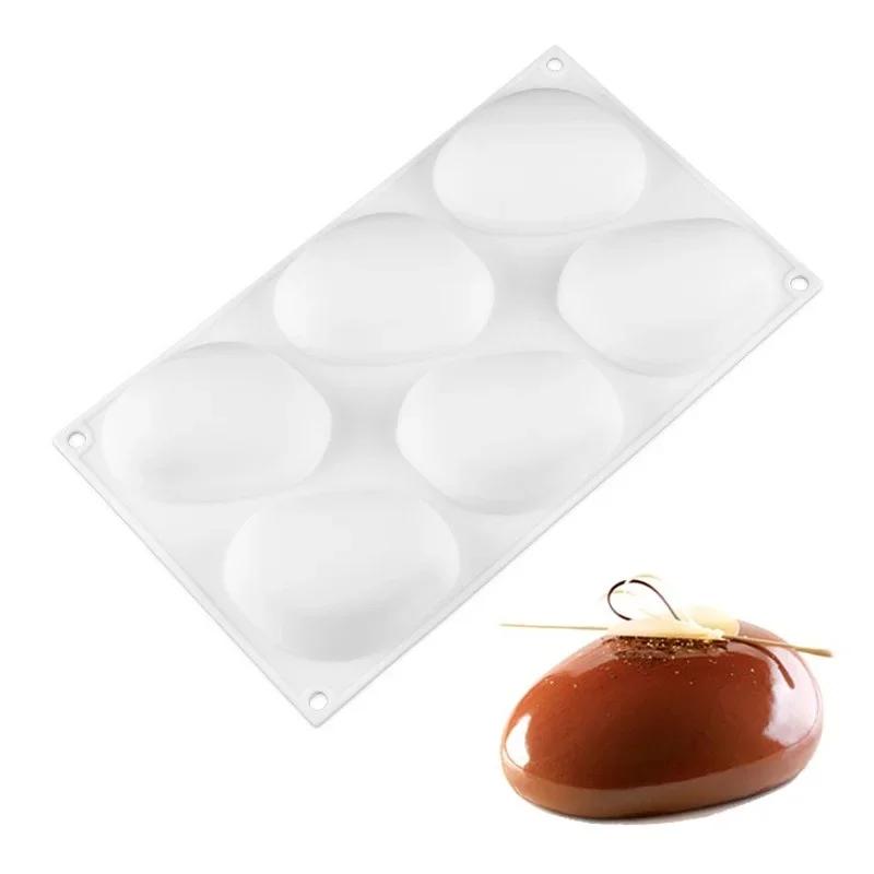 Molde elíptico de silicone para pedra de seixo, para bolo, mousse, sobremesa, chocoalte, molde de sabão antiaderente - Image 1