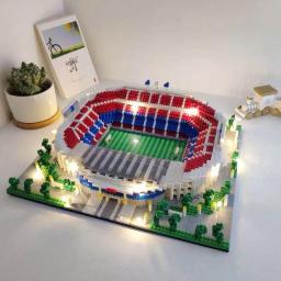 Blocos de Construção do Estádio de Futebol Barcelona, Mini Tijolos, Bloco de Construção Arquitetura para Adultos, Presente do Campo de Futebol - Image 1