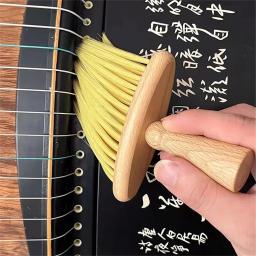 Escova de madeira Handheld Cleaner Remoção de poeira Escova de cerdas Instrumento de cordas Suave Limpeza Profunda Fit para Guzheng, Violino, Piano - Image 6