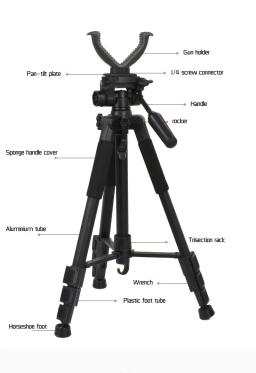 Tripé de alumínio para caça, Tiro ao ar livre Stick Rack, Universal Camera Acessórios, V-Yoke Tiro Rack, 1.8m - Image 5