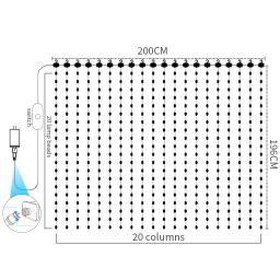 Inteligente Cortina String Luz com controle remoto, Display LED, DIY Party Decor, Imagem, Texto, Música, Bluetooth App, 400LED String, WS2812B - Image 3