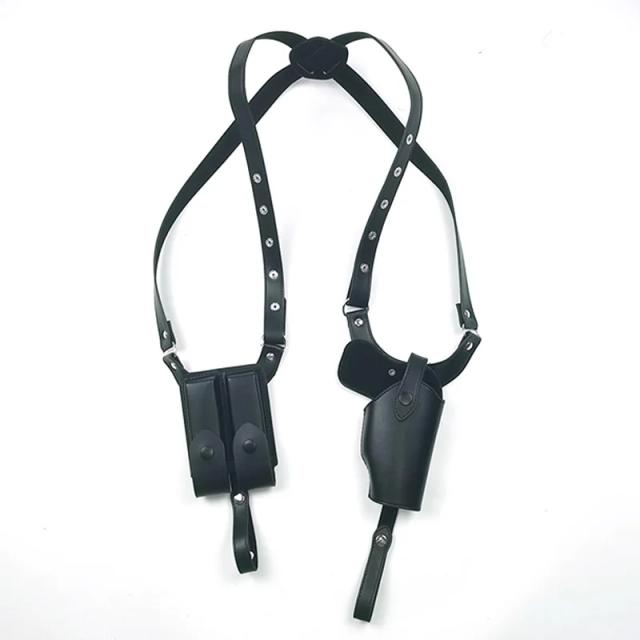 Coldres de couro para axilas: bolsa de ombro oculta para pistolas Glock 17 e 19.