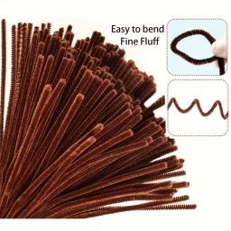 Chenille Hastes para Artesanato, Limpadores de Cachimbo de Café, DIY Artes e Ofícios Suprimentos para Crianças, Limpador, 100 Pcs - Image 3