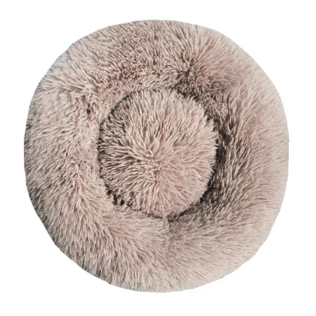 Cama redonda de pelúcia super macia para animais de estimação, ninho quente para gatos e cães de 40-90cm