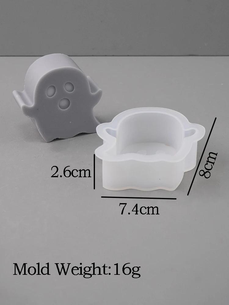 DIY Pumpkin Ghost Candle Mold, criativo do Dia das Bruxas, gesso monstro bonito, molde concreto do silicone, artesanato perfumado 3D, ornamentos artesanais - Image 1
