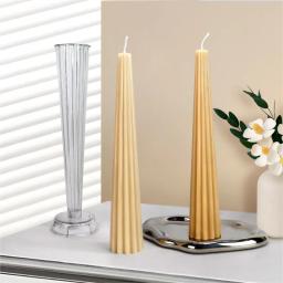 Moldes de Vela Cilíndrica Listrada Longo Pólo, Vela Perfumada Artesanal DIY Fazendo Suprimentos, Molde Plástico Acrílico, Presente Home, 18-25,5 cm - Image 2