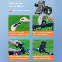 QOOVI-Suporte para Celular Bicicleta, Suporte de Bicicleta, GPS Mount, Suporte à Prova de Choque para iPhone 14 Pro, Samsung, Xiaomi - Image 6