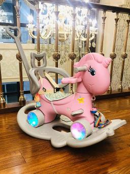 Cadeira de balanço para crianças, Cavalo de balanço Multifuncional Baby Toy, Cavalo de balanço plástico, Carrinho de música - Image 4